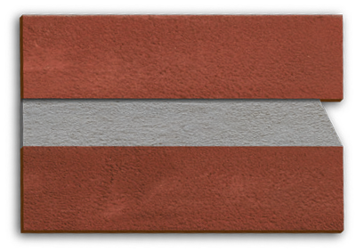 Weathered struck mortar joint from Forterra Building Products